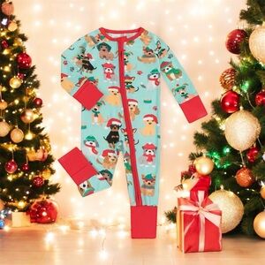 Moizing bamboo Christmas puppies zippy